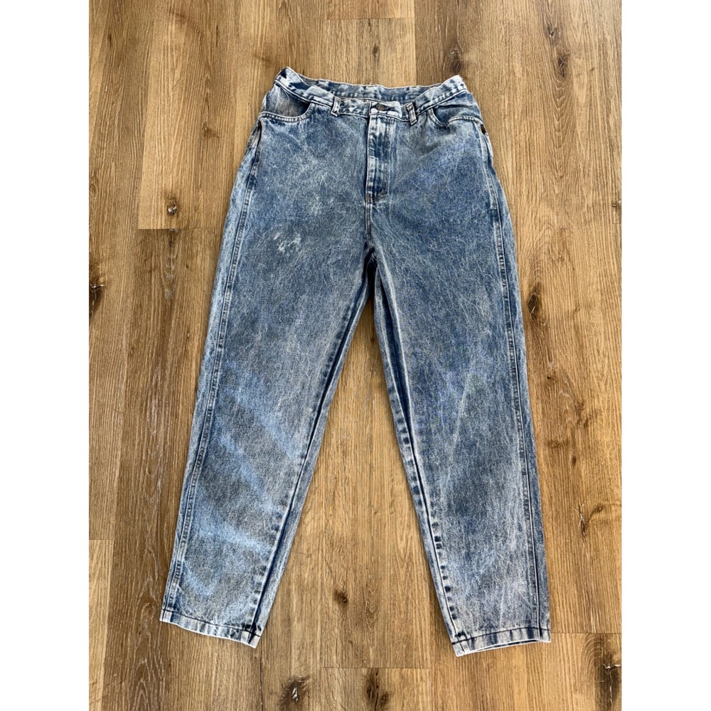 VTG Cap Ferrat Acid Wash Jeans Womens 30x31 Blue High Rise Tapered Made‎ in USA